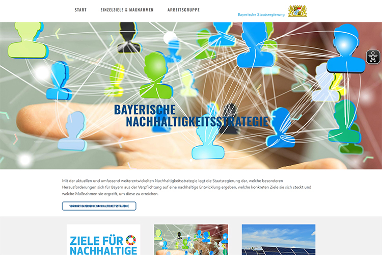 Screenshot der Website https://www.nachhaltigkeit.bayern.de/
